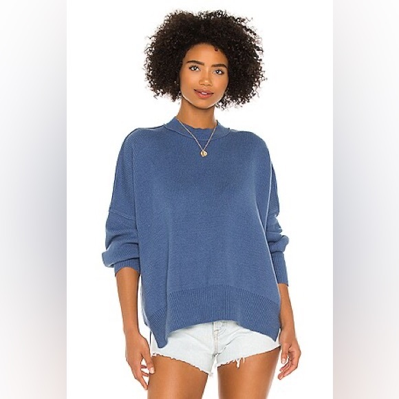 Free People Sweaters - Free People Easy Street Oversized Sweater XS Fancy Blue Periwinkle Slouchy Cozy